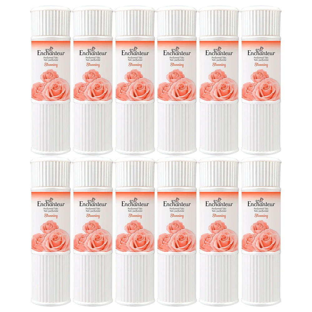 Enchanteur Stunning Perfumed Talc 100g x 12 Pack Silky Floral Body Powder