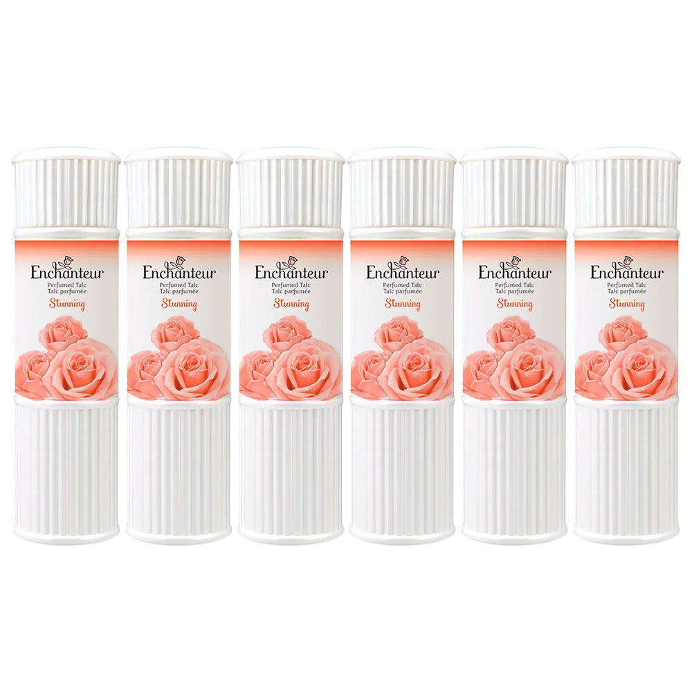 Enchanteur Stunning Perfumed Talc 100g x 6 Pack Silky Floral Body Powder