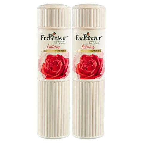 Enchanteur Enticing Talc 200g x 2 Silky Floral Body Powder for Women