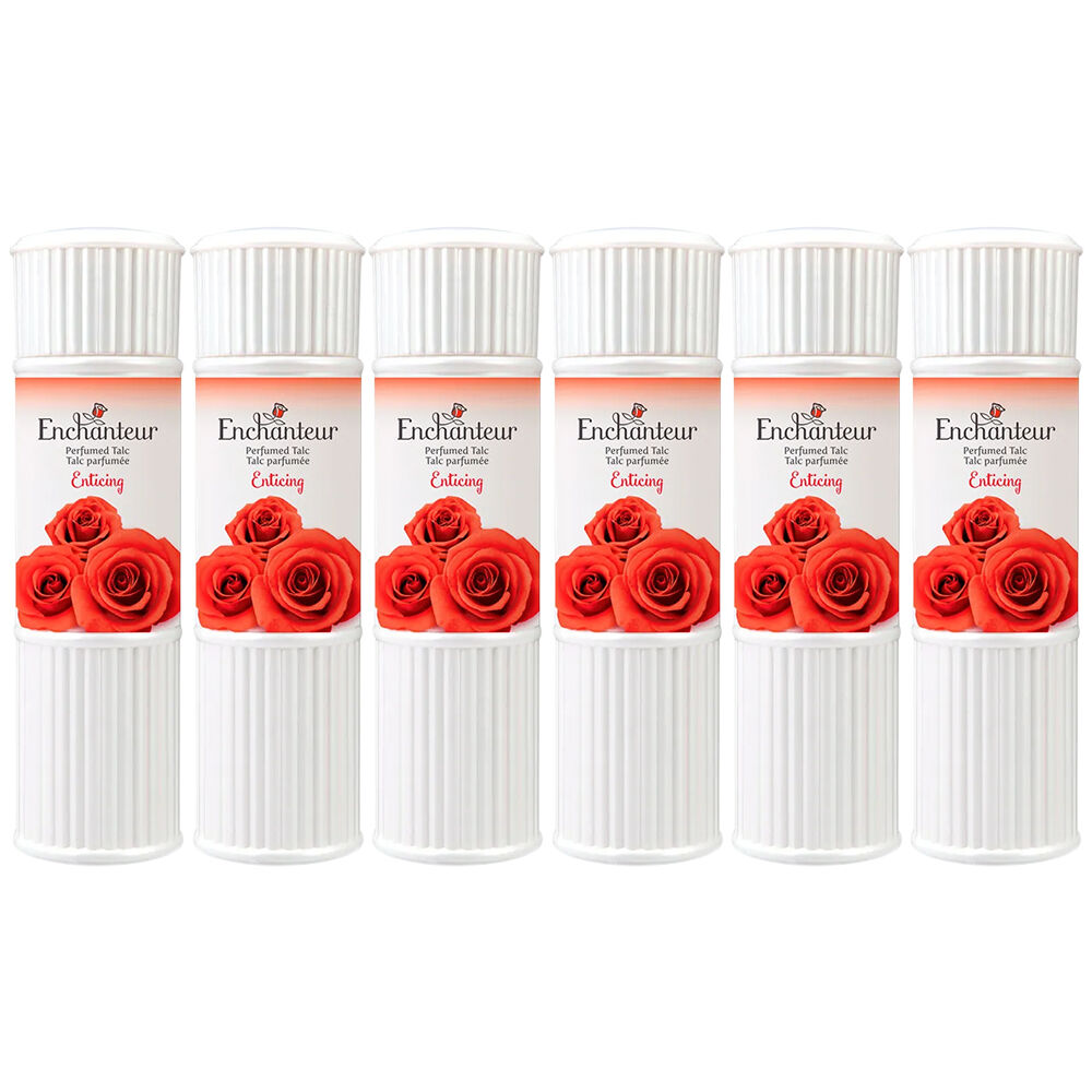 Enchanteur Enticing Perfumed Talc 200g x 6 Pack Silky Smooth Floral Body Powder
