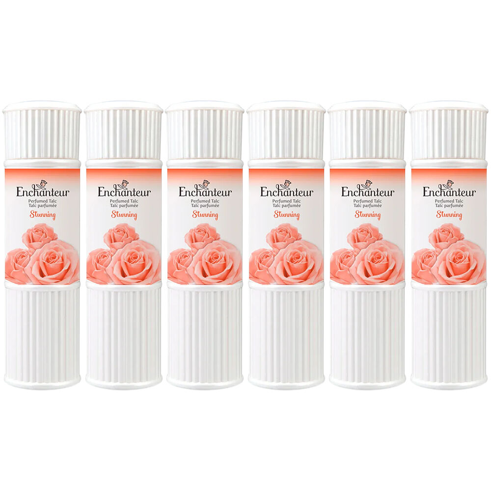 Enchanteur Stunning Perfumed Talc 200g x 6 Pack Silky Smooth Floral Powder