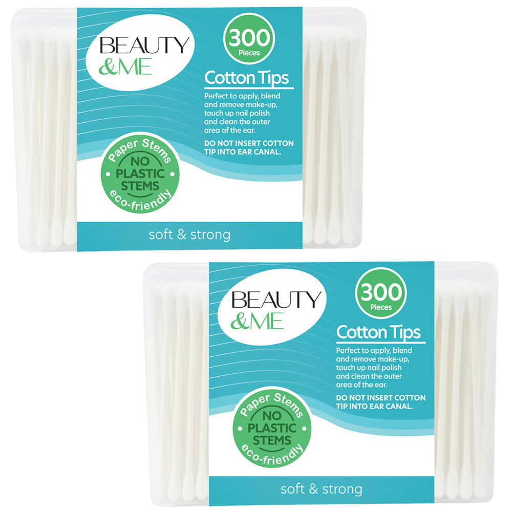 Beauty & Me Cotton Tips 600 Pack Paper Stem Eco Friendly Soft Strong