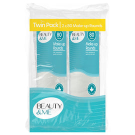 Beauty & Me 100% Cotton Pads 80 Pack Twin Value Pack