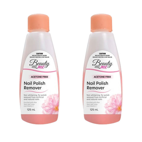 Beauty & Me Nail Polish Remover 2 x 125ml Acetone Free Australian Made Value