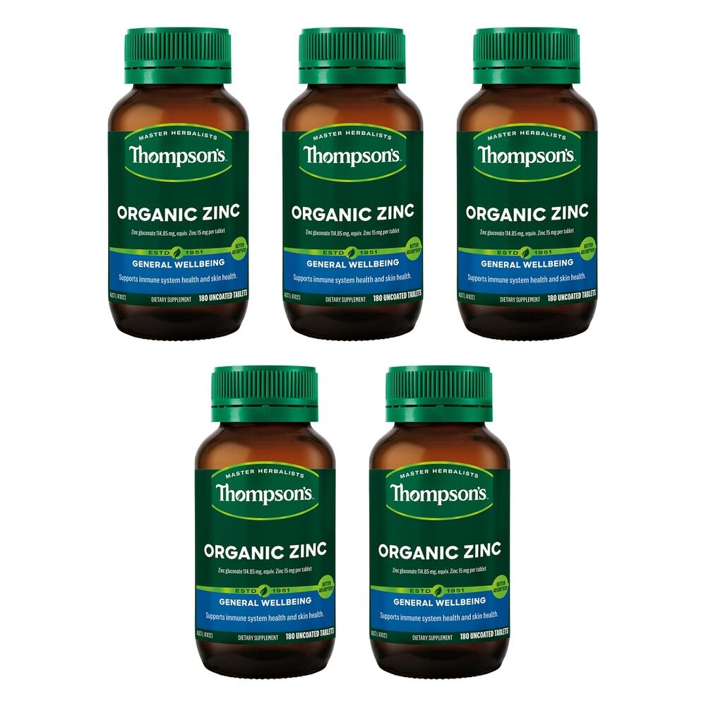 Thompson's Organic Zinc 180 Tablets Pack of 5