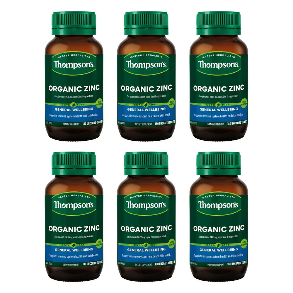 Thompson's Organic Zinc 180 Tablets Pack of 6