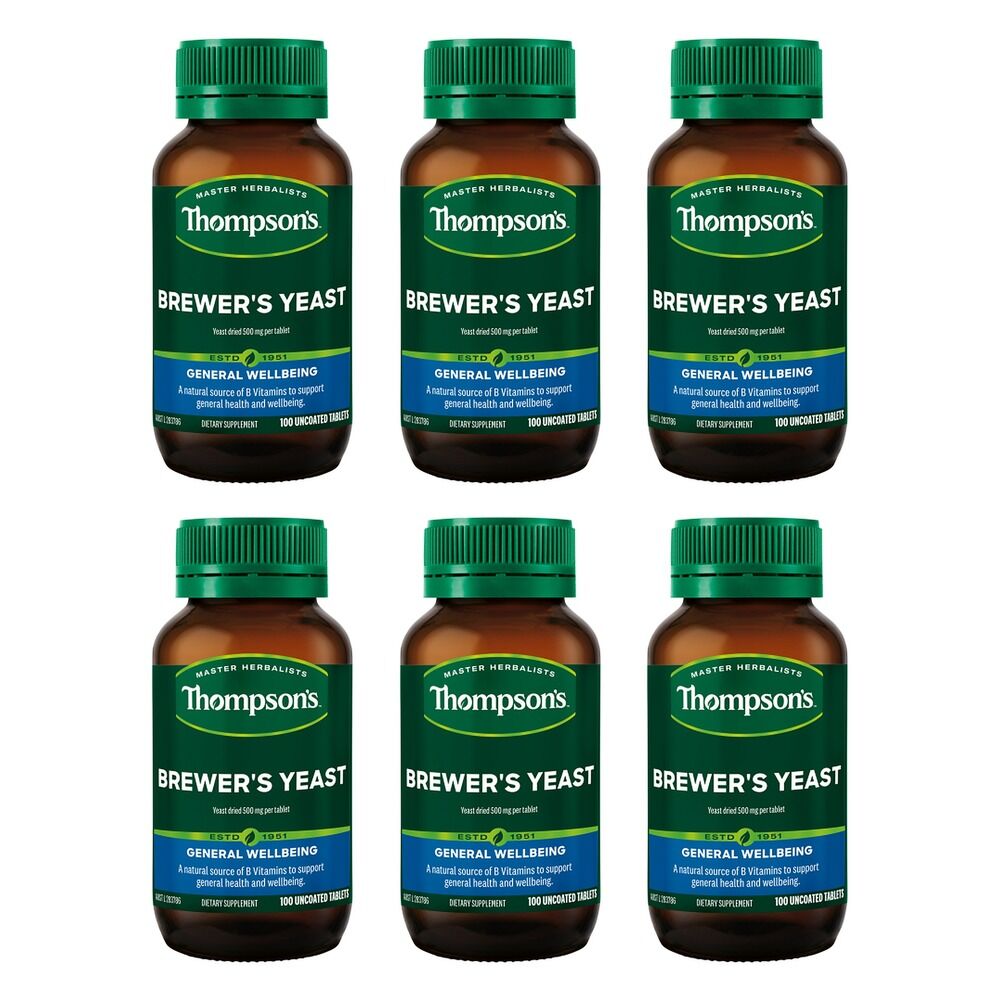 Thompson's Brewer's Yeast 100 Tablets Pack of 6
