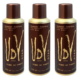 Ulric De Varens UDV Star Deodorant Spray for Men 200ml 3 Packs Long Lasting