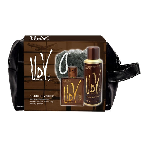 Ulric De Varens UDV Star EDT 60ml Deodorant Spray 200ml & Netting Sponge
