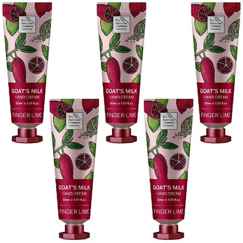 Australian Cosmetics Goats Milk Finger Lime Hand Cream 30ml x 5 Hydrating Set
