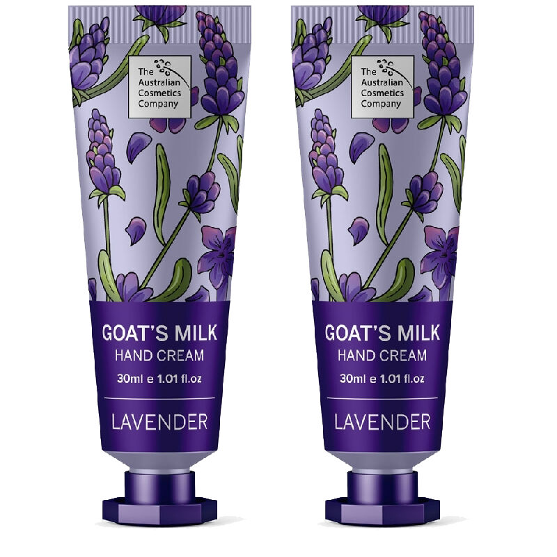 The Australian Cosmetics Company Goats Milk Hand Cream Lavender 30ml Pack of 2
