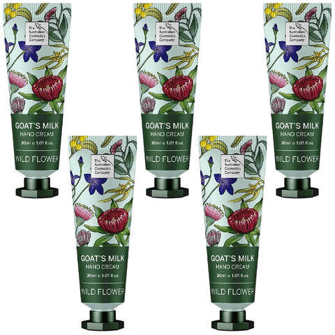 Australian Goats Milk Wild Flower Hand Cream 30ml x 5 Moisturising Set