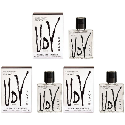 Ulric De Varens UDV Black Eau De Toilette for Men 60ml 3 Packs Set