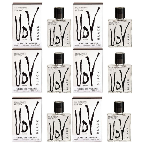 Ulric De Varens UDV Black Eau De Toilette for Men 60ml 6 Packs Set