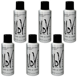 Ulric De Varens UDV Black Body Spray for Men 200ml 6 Packs Deodorant Set