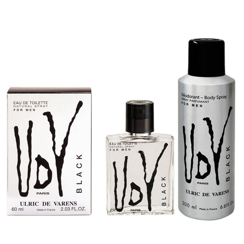 Ulric De Varens Black EDT 60ml and Deodorant Spray 200ml Men Set