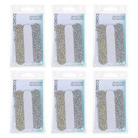 Basicare Mini Nail Files Pack of 3 Bundle of 6 Travel Nail Care Kit