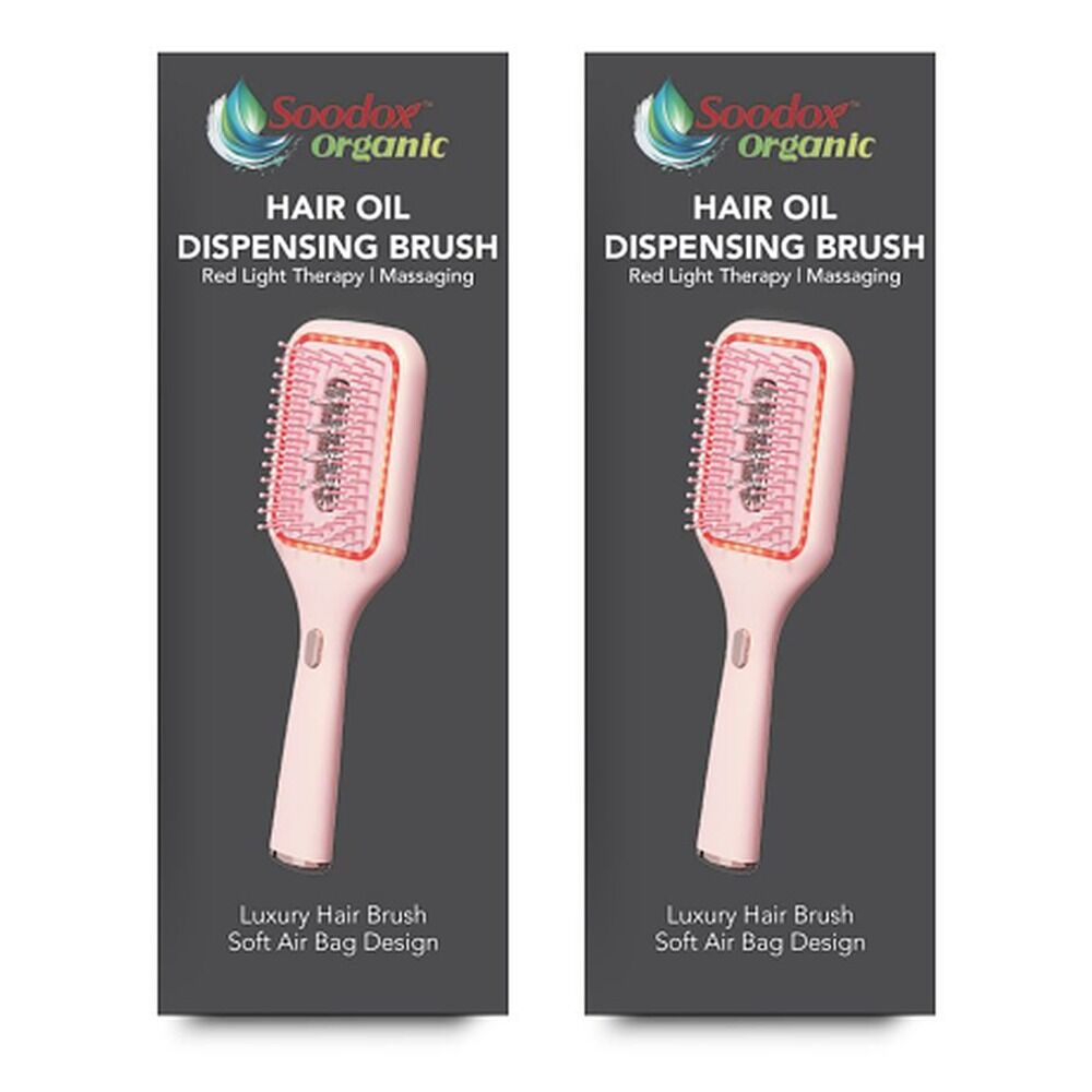Soodox Organic Hair Oil Dispensing Brush Pink Pack of 2