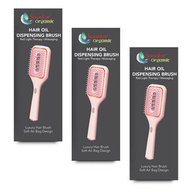 Soodox Organic Hair Oil Dispensing Brush Pink Pack of 3