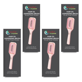 Soodox Organic Hair Oil Dispensing Brush Pink Pack of 4