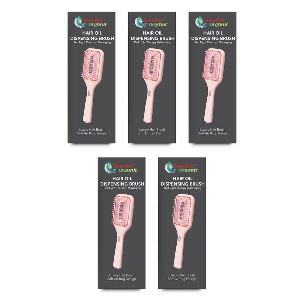 Soodox Organic Hair Oil Dispensing Brush Pink Pack of 5