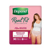 Depend Real Fit Underwear for Women Regular Absorbency Medium 8 Pack x 4