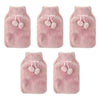 Body Warmers Fur Hot Water Bottle & Cover Set Pink/Grey 2 Piece Set Bundle of 5