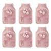 Body Warmers Fur Hot Water Bottle & Cover Set Pink/Grey 2 Piece Set Bundle of 6