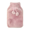 Body Warmers Fur Hot Water Bottle & Cover Set Pink/Grey 2 Piece Set x 12