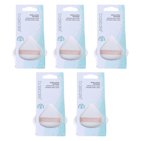 Basicare Non Latex Makeup Sponge 5 Pack Soft Teardrop Blender Seamless Finish