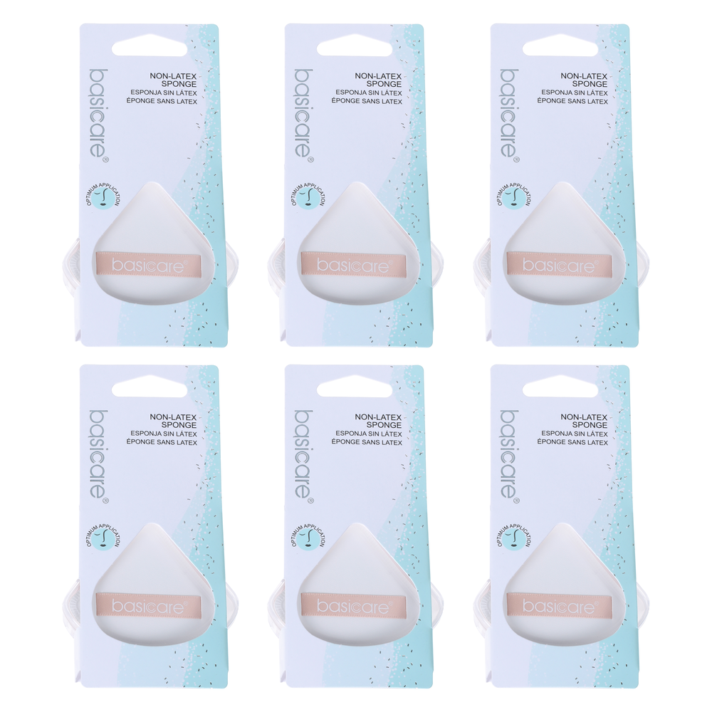 Basicare Non Latex Makeup Sponge Bundle of 6 Teardrop Blender Seamless Finish