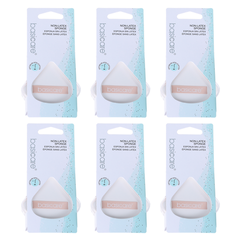 Basicare Non Latex Makeup Sponge Bundle of 6 Teardrop Blender Seamless Finish