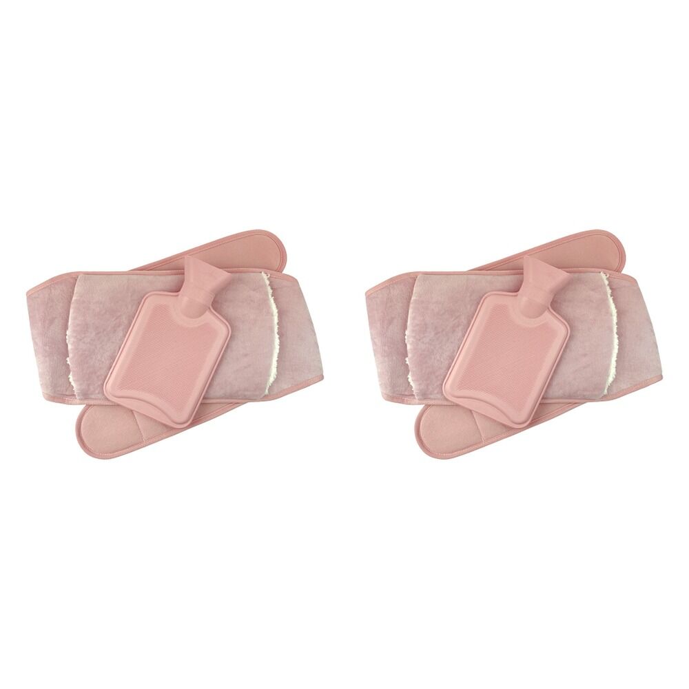 Body Warmers Luxe Body Wrap Hot Water Bottle & Cover Pink/Grey 2 Bundle of 2