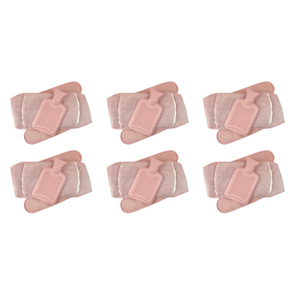Body Warmers Luxe Body Wrap Hot Water Bottle & Cover Pink/Grey 2 Bundle of 6