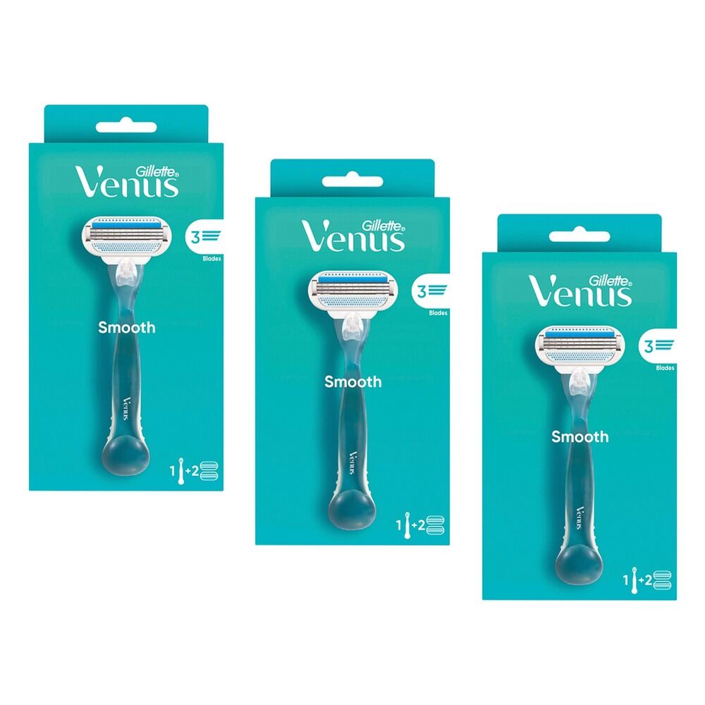 Gillette Venus Smooth Razor 2 Pack Bundle of 3