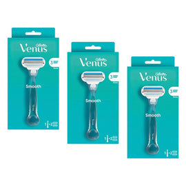 Gillette Venus Smooth Razor 2 Pack Bundle of 3