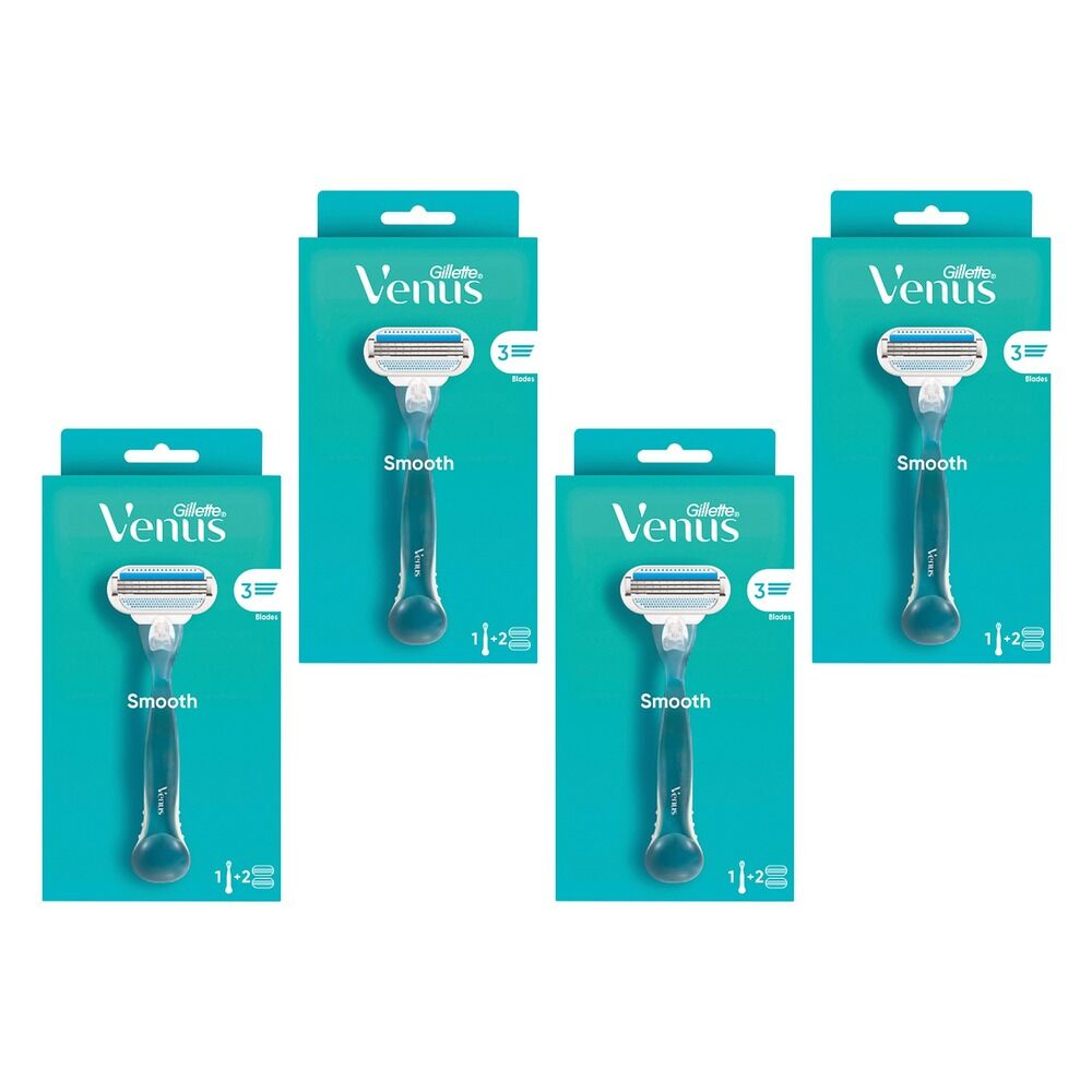 Gillette Venus Smooth Razor 2 Pack Bundle of 4