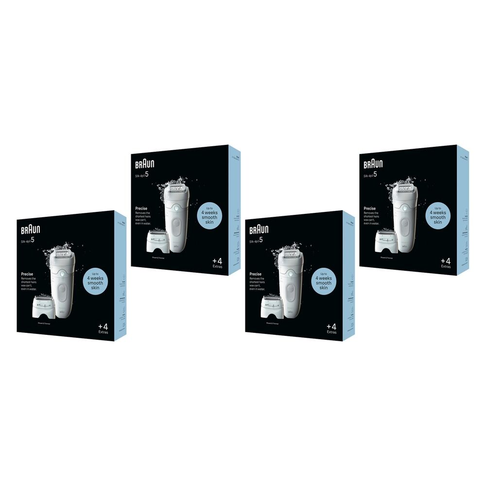 Braun Silk-epil 5 Epilator with 4 Extras, Grey Pack of 4