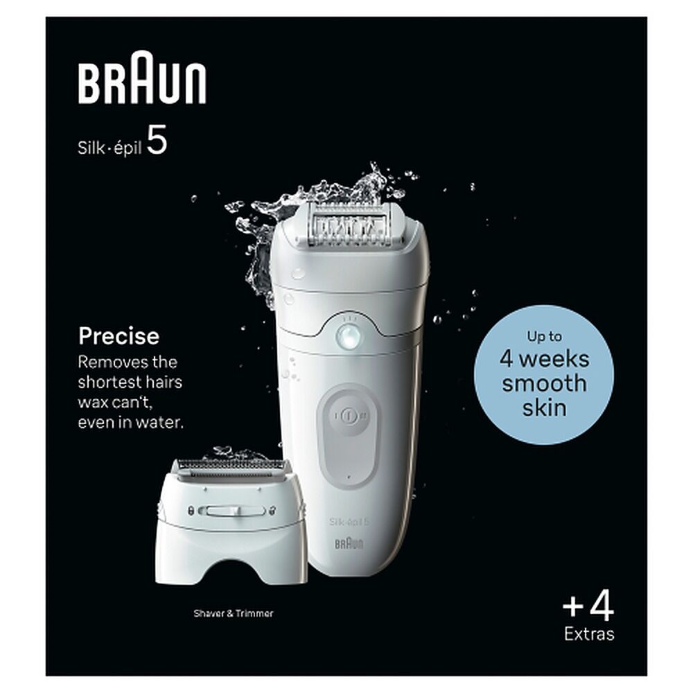 Braun Silk-epil 5 Epilator with 4 Extras, Grey