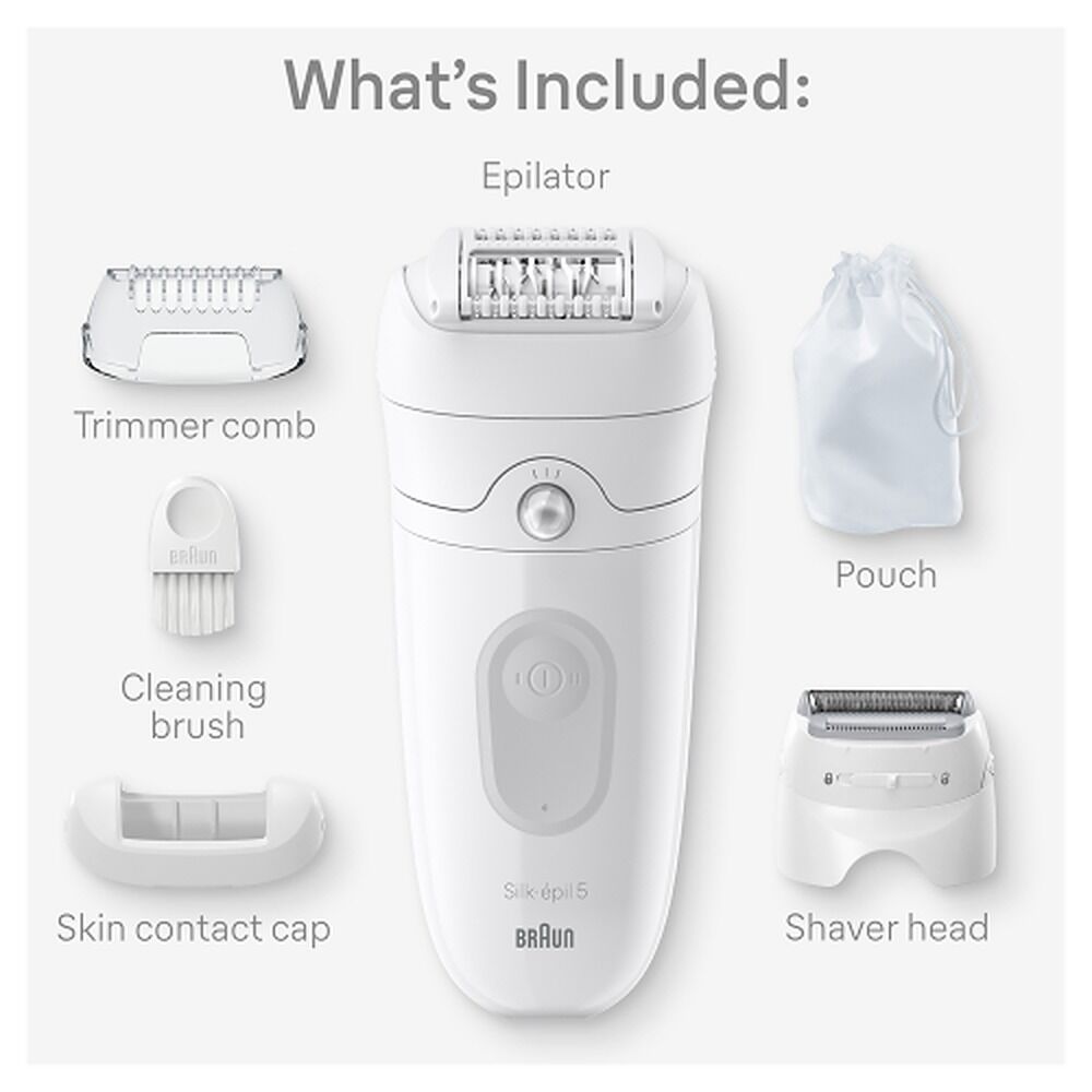 Braun Silk-epil 5 Epilator with 4 Extras, Grey