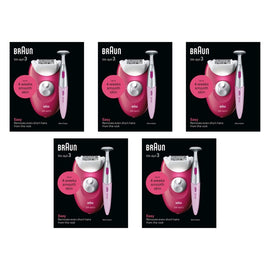 Braun Silk-epil 3 Epilator with Bikini Trimmer, Ruby Pack of 5