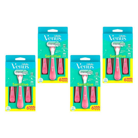 Gillette Venus Sensitive Disposable Razor 6 Pack Bundle of 4