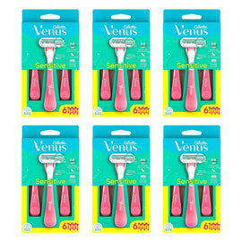 Gillette Venus Sensitive Disposable Razor 6 Pack Bundle of 6