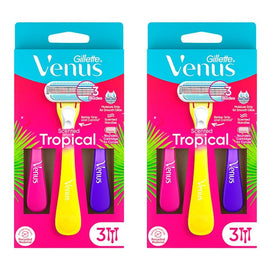 Gillette Venus Tropical Scented Women's Disposable Razor 3 Pack Bundle of 2