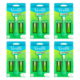 Gillette Venus Extra Smooth Sensitive Disposable Razor 2 Pack Bundle of 6