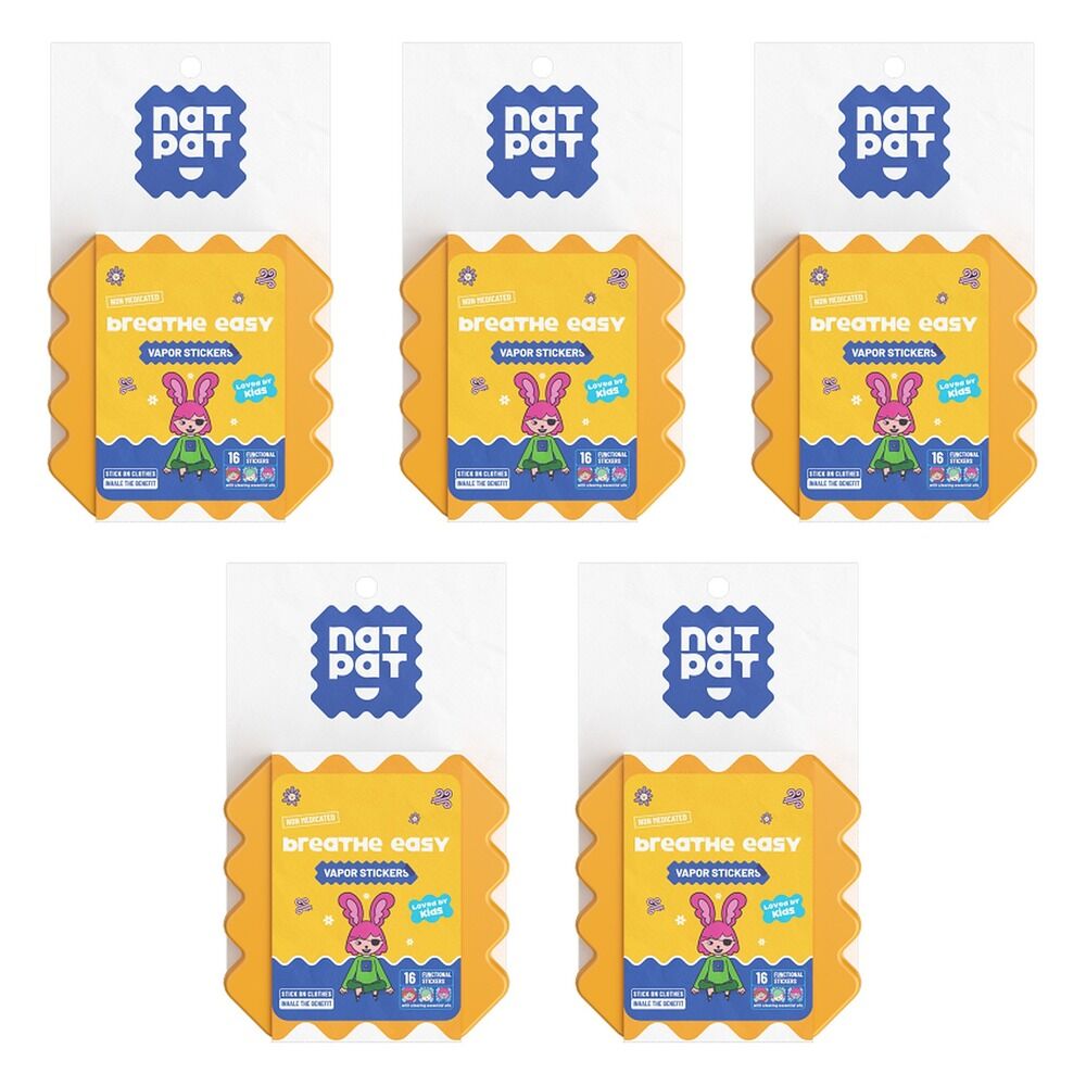 Natural Patch Co. NatPat Kids Breath Easy 16 Pack Bundle of 5