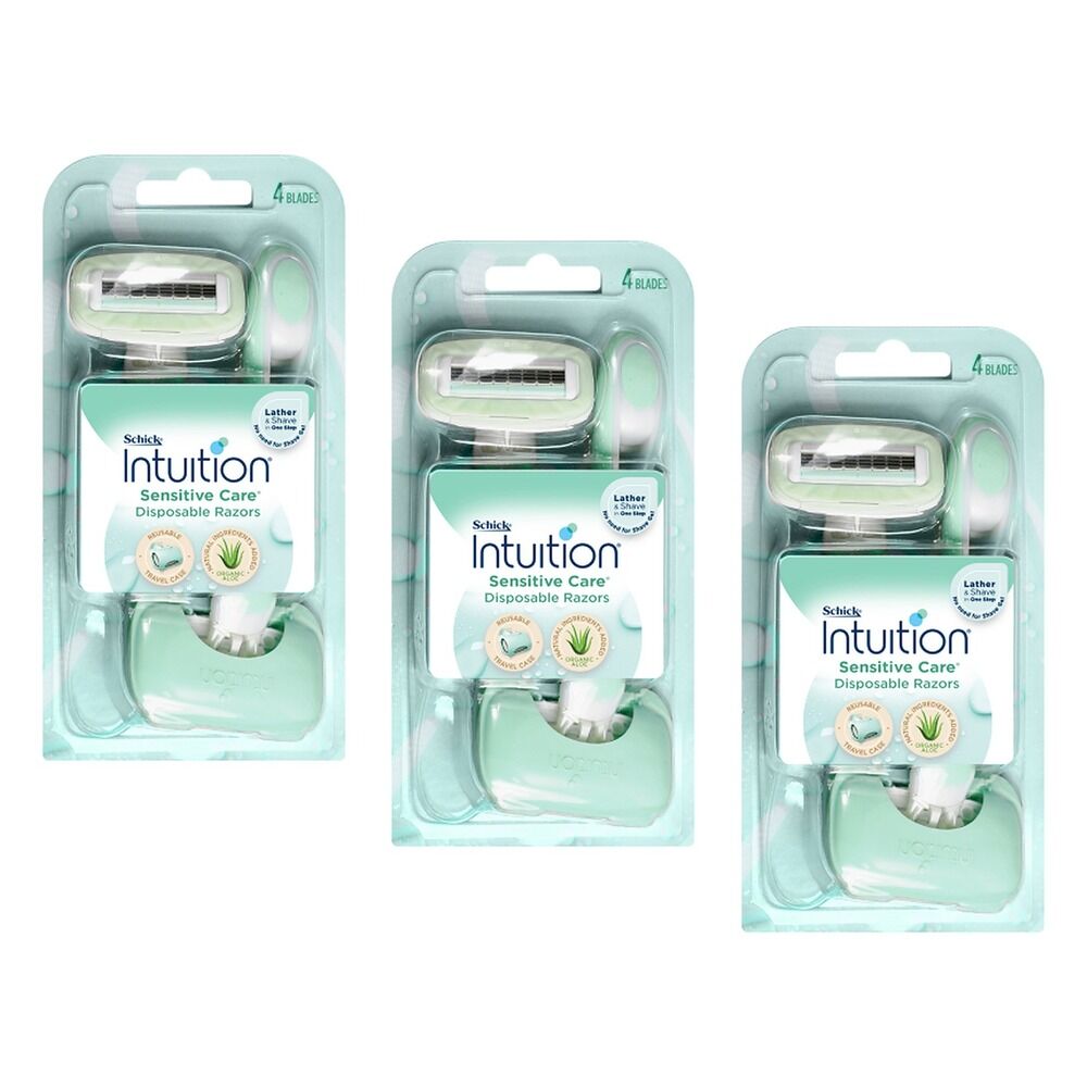 Schick Intuition Sensitive Care Disposable Razor 2 Pack Bundle of 3