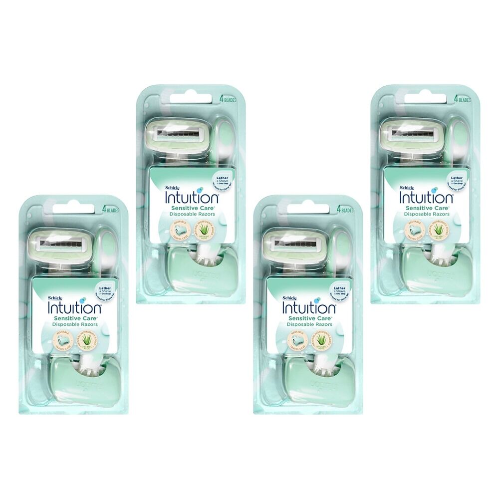 Schick Intuition Sensitive Care Disposable Razor 2 Pack Bundle of 4