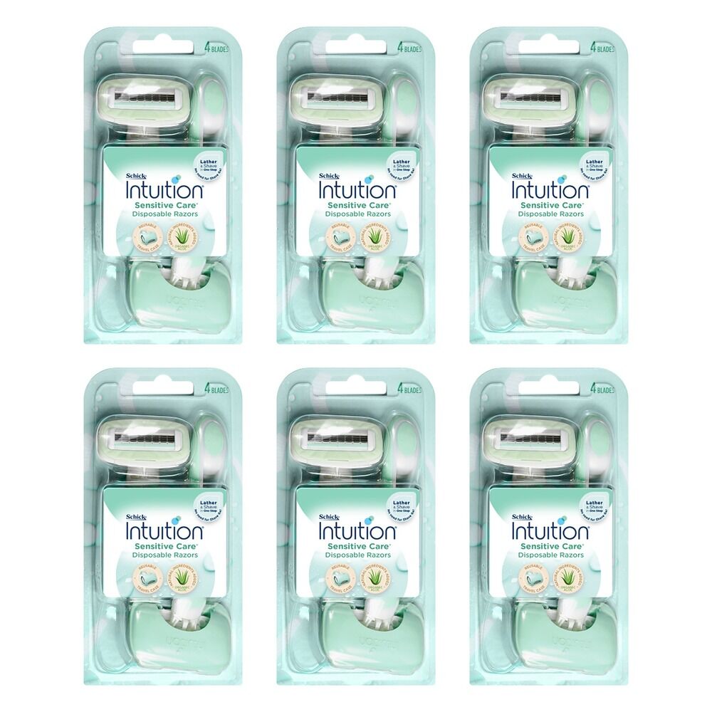 Schick Intuition Sensitive Care Disposable Razor 2 Pack Bundle of 6