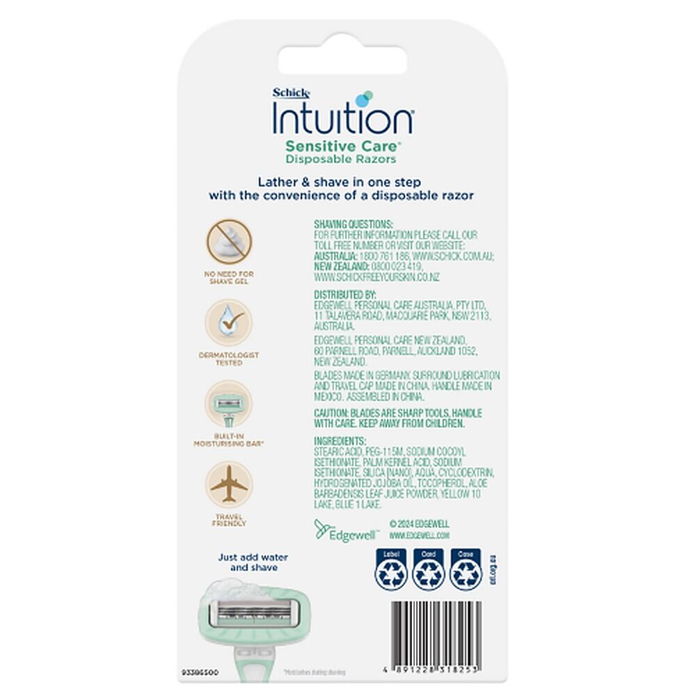 Schick Intuition Sensitive Care Disposable Razor 2 Pack